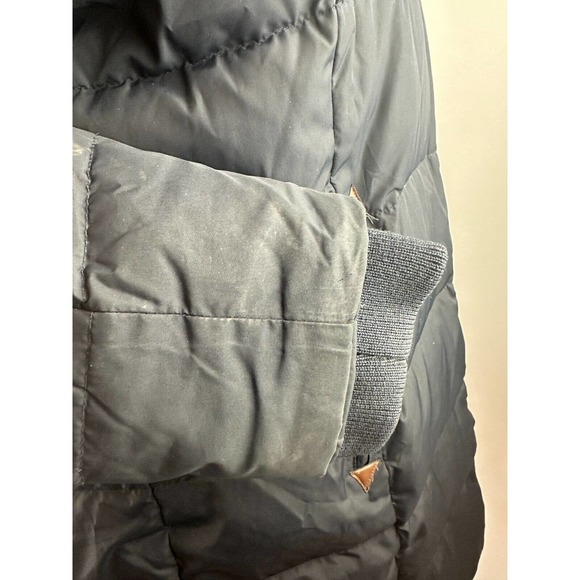 *Flaw Lauren Ralph Lauren Faux Fur Down Coat Black Faux Leather Trim Sherpa XXL - Picture 13 of 16